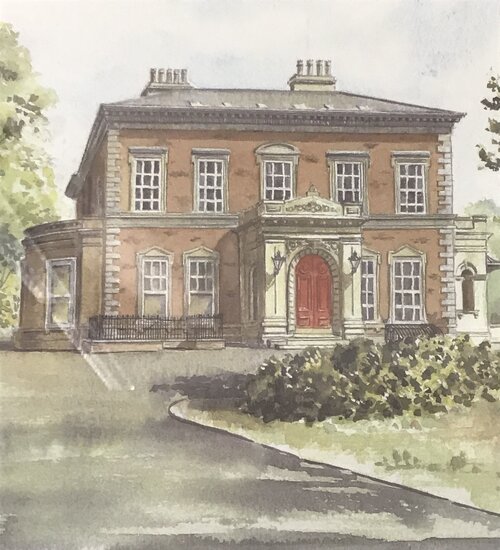 Castle Park House Watercolour by Bernice Barratt Brown